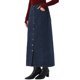 thumbnail image 4 of INSPIRE CHIC Falda de Mezclilla para Mujer de Largo Medio con Botones en Línea H Falda Larga de Jean XS Azul Oscuro, 4 of 6