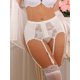 thumbnail image 4 of INSPIRE CHIC Conjunto de Lencería para Mujer con Liguero-2 Piezas Detalle de Encaje Elástico Ajustable en la Cintura y Tanga Pequeña Blanca, 4 of 5