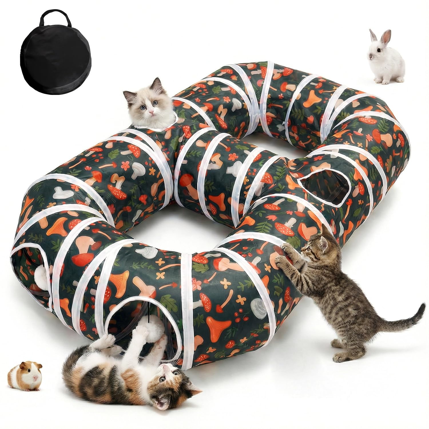 Túnel Para Gatos Cpvbobul, Tubo De Juego Resistente Al Desgarro Con Pelota