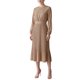 thumbnail image 2 of INSPIRE CHIC Vestido de Mujer con Mangas Largas de Linterna, Cuello Redondo, Cintura Alta, Vestido Midi, Talla Mediana, Caqui, 2 of 5
