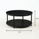 thumbnail image 4 of Mesa de Centro Redonda Negra - Diseño Moderno con Doble Nivel, 4 of 7