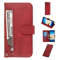 Gangxun - Funda Con Cremallera Para Samsung Galaxy Note 8, Carcasa Cartera De Cuero Pu Con Soporte Y Tarjetero