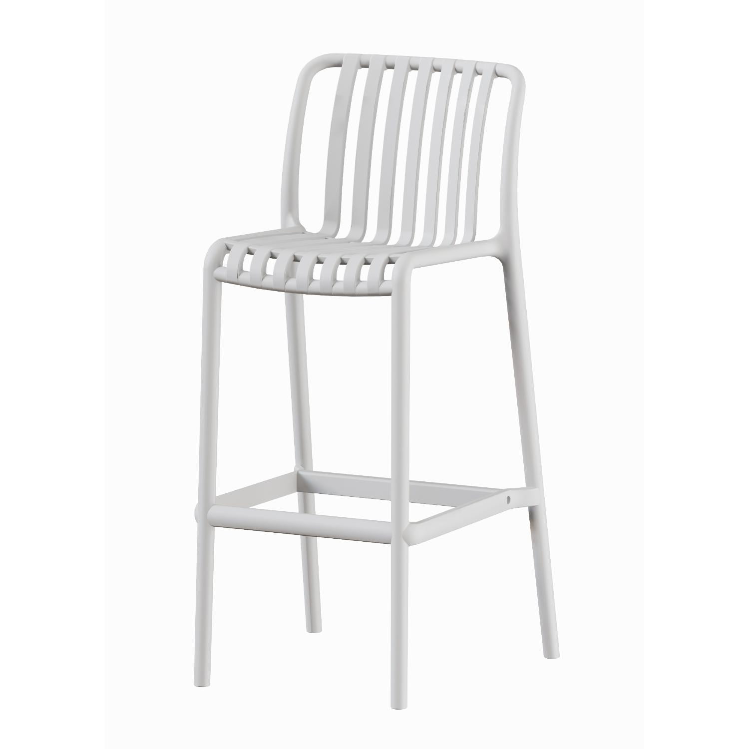 Escandinavia - Piso Taburete Silla Alta Bar Cocina Magnus 65cm Blanco Blanco Tamaño Unico