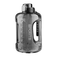 Magideal - Jarra De Agua Jarra De Agua De Gran Capacidad, Boca Ancha Con Correa, Asa De Transporte, Taza Portátil, Botella De Agua Con Pajitas Para Actividades D Negro 1700Ml