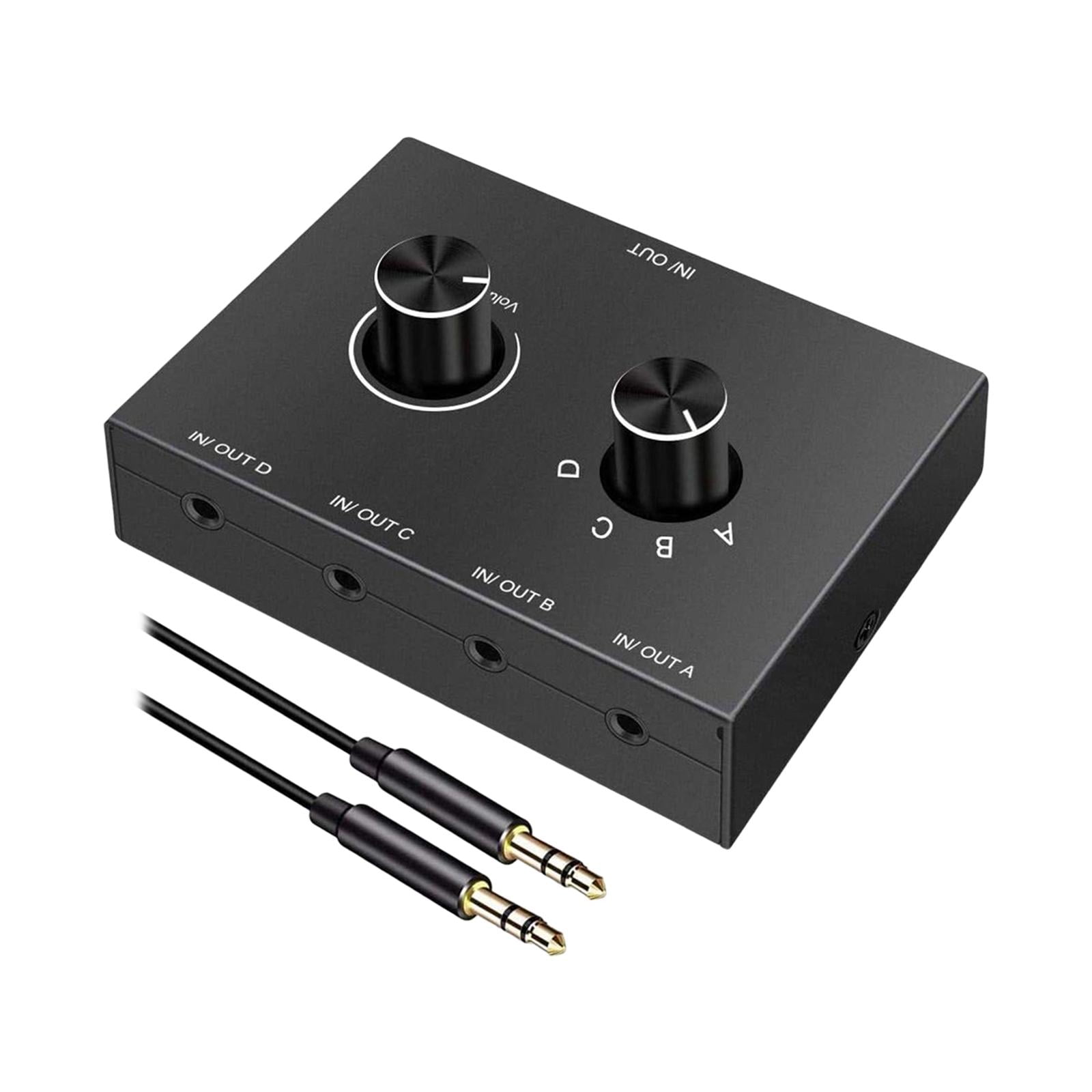 Bothyi - Caja De Conmutador De Audio Portátil Con Interruptor De Audio De 3,5 Mm Para Computadora Portátil Con Auriculares De Pc