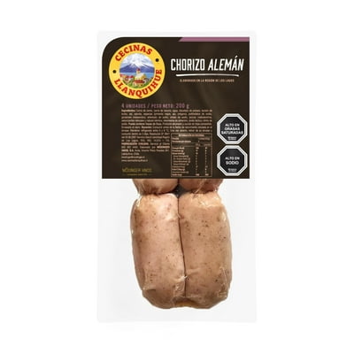 Chorizo Alemán 4 Un 200 G Llanquihue