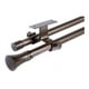 thumbnail image 1 of Set Doble De Barras Para Cortina Extensible 170-320 Cm De Metal Diámetro 16/19 Mm Soporte De Techo Terminal Cónico Color Café, 1 of 4
