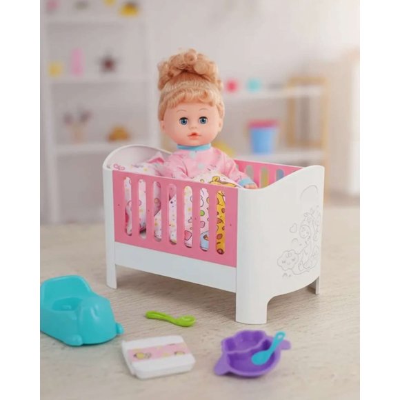 Set de Muñeca Baby Sweet Love con Cuna y Accesorios de Cuidado