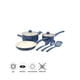 thumbnail image 1 of Batería de Cocina 8 Piezas Aleación De Aluminio Ceramica Azul, 1 of 2
