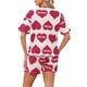 thumbnail image 3 of INSPIRE CHIC Pijamas para Mujer con Sujetador Incorporado, Volantes, Camiseta de Manga Corta con Botones y Shorts, Ropa de Dormir XL Corazón Rojo, 3 of 6