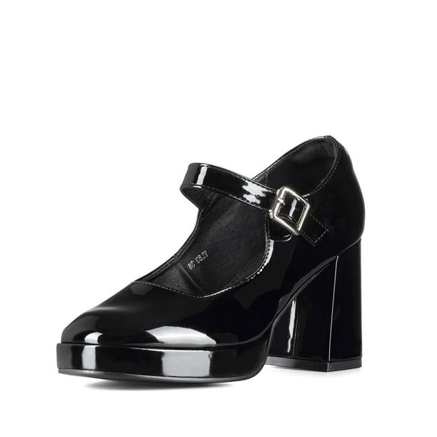 Zapato Mary Jane Tacones Elegante Charol Mujer Weide YL83