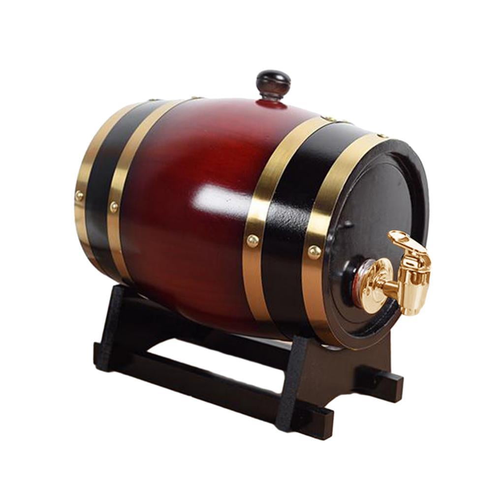 Bothyi - Barril De Vino De Roble Con Soporte, Dispensador De Barril De Cerveza Para Vino De Miel, Vino Hidromiel, 1l