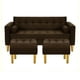 thumbnail image 1 of Sofa Retro 3c + 2 Pouf Felpa 01 Chocolate, 1 of 6