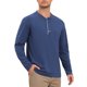 thumbnail image 4 of Camisetas Henley de Hombre de Manga Larga Casual con Botones de Algodón Pullover Camiseta 3XL Azul Marino, 4 of 6