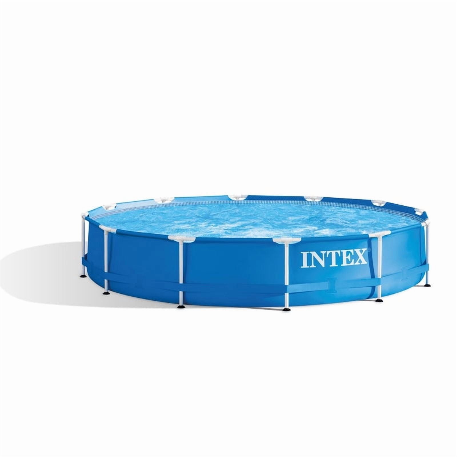 Piscina Estructural Redonda Intex Metal Frame, 366 X 76 Cm, 6.503 Litros, Con Bomba De Filtro.