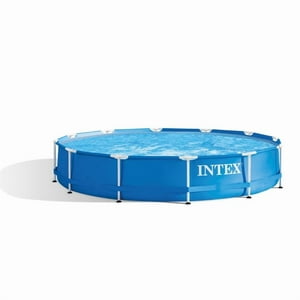 Piscina Estructural Redonda Intex Metal Frame, 366 X 76 Cm, 6.503 Litros, Con Bomba De Filtro.