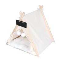 Magideal - Tipi Para Mascotas, Tienda Para Gatos, Cama Con Cojín, Refugio Semicerrado Transpirable, Casa Para Perros, Nido De Invierno Para Cachorros, Interior Y Beige