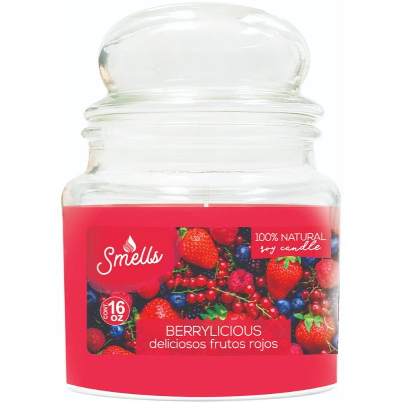 Smells - Velas 16Oz Berrylicious Rojo