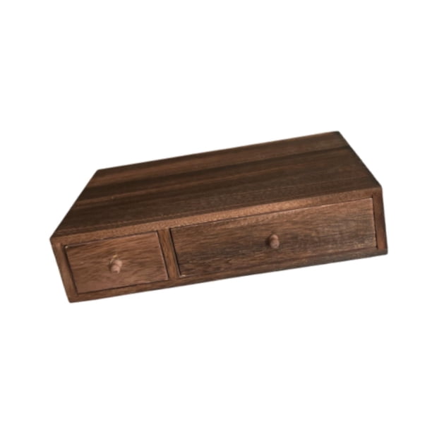 Organizador De Escritorio De Madera, Organizador De Maquillaje Para Clips De Papel, Artículos De Tocador, 2 Cajones