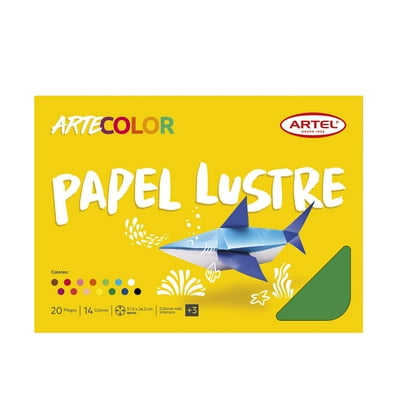 Carpeta Papel Lustre 20 Pliegos 14 Colores 1 Un Artel