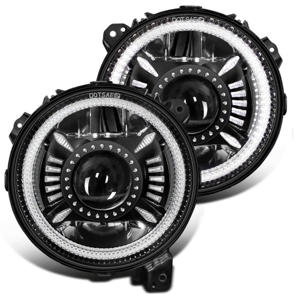 Faros LED UNI‑SHINE 23 cm 2 piezas DRL Halo Beam