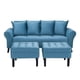 thumbnail image 1 of Sofa Lua 3c + 2 Pouf Felpa 20 Azul Petroleo, 1 of 5