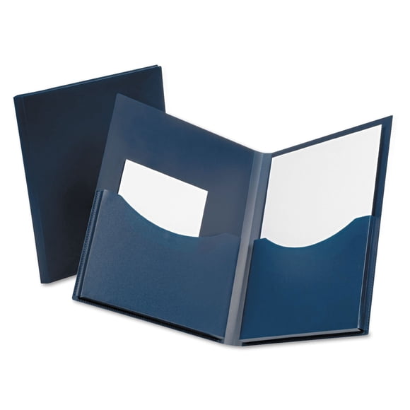 Carpeta Oxford de polipropileno doble, con fuelle y 2 bolsillos, azul marino