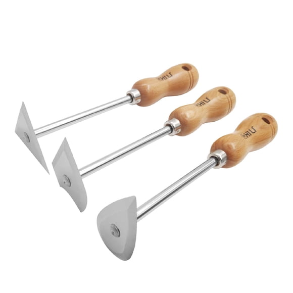 Juego de raspadores tipo gancho para raspar CHILI TOOLS de acero inoxidable, 3 piezas