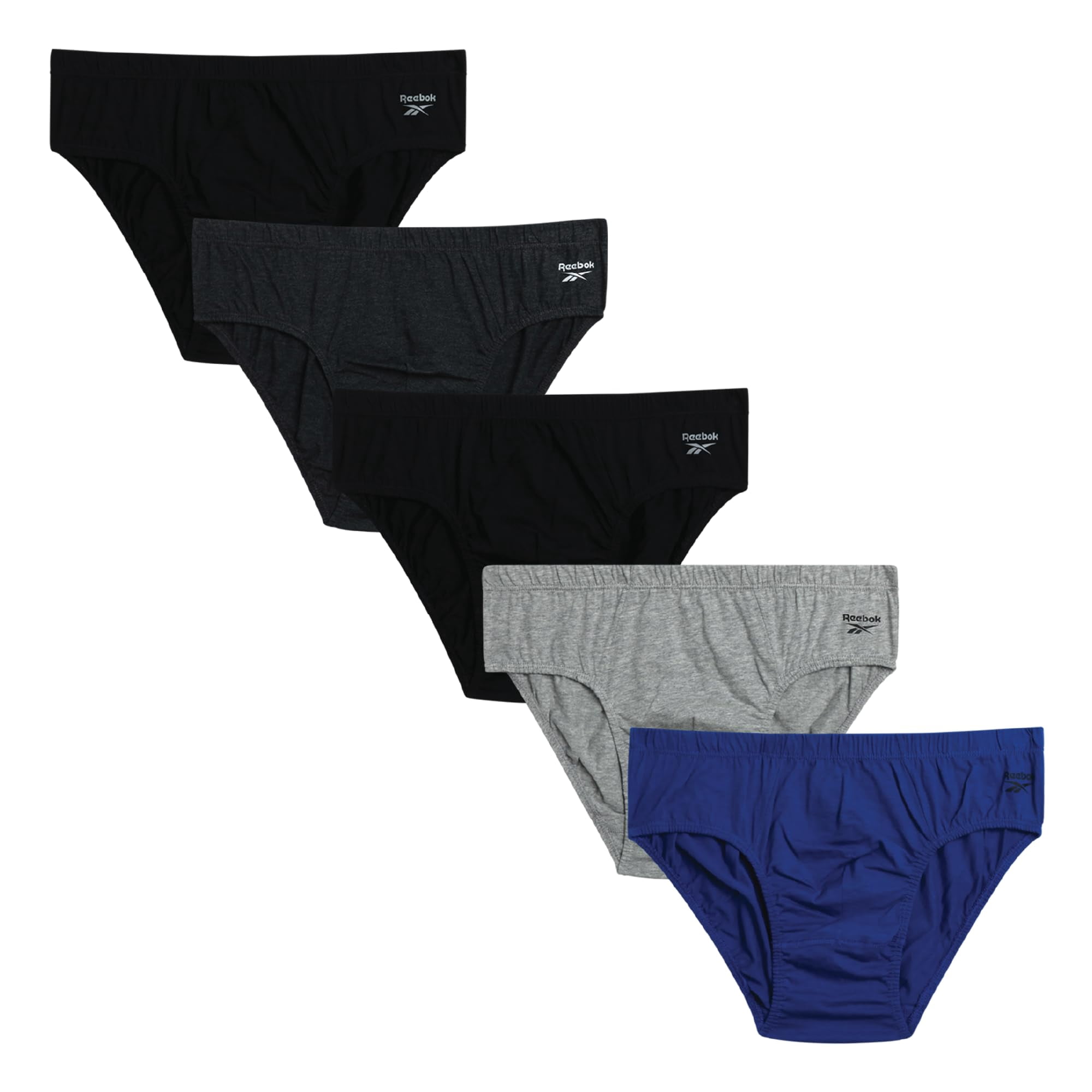 Calzoncillos Reebok De Talle Bajo Para Hombre, 5 Unidades, Algodón Suave, Talla S, Color Negro