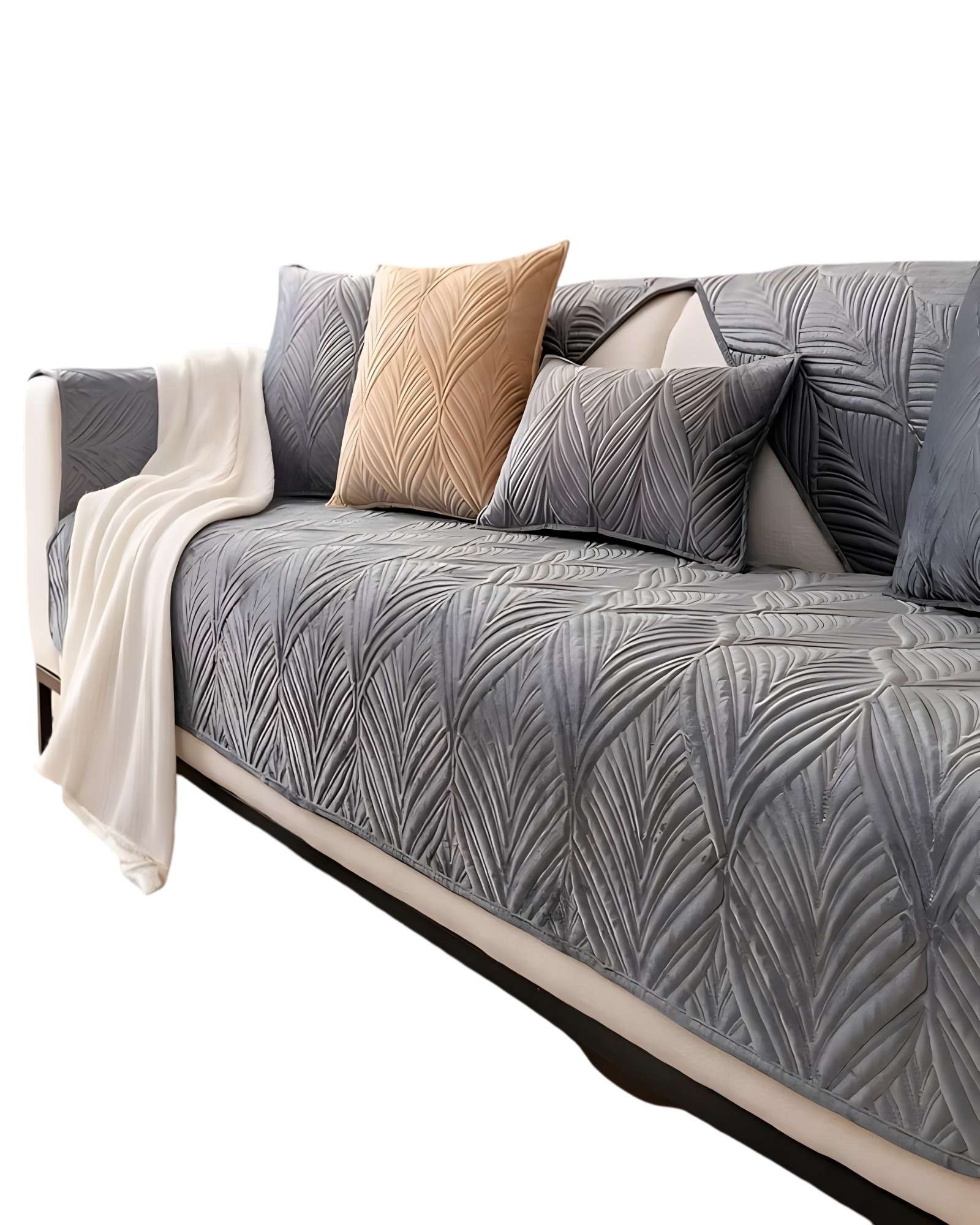 Genérico - Pack De 5 Fundas Para Sofa Con Diseño G6 Gris