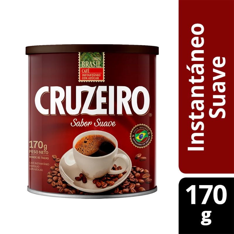 Café Instantáneo En Polvo Con Azúcar Suave Tarro 170 g Cruzeiro