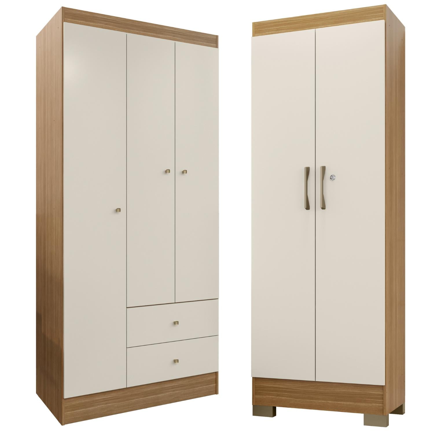 Movelaria - Combo Closet Versa 3 Puertas + Multiuso Luna Off White K3215 Blanco