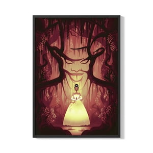 Creango - Cuadro Poster Enmarcado La Princesa Y El Sapo Tiana Decorativo