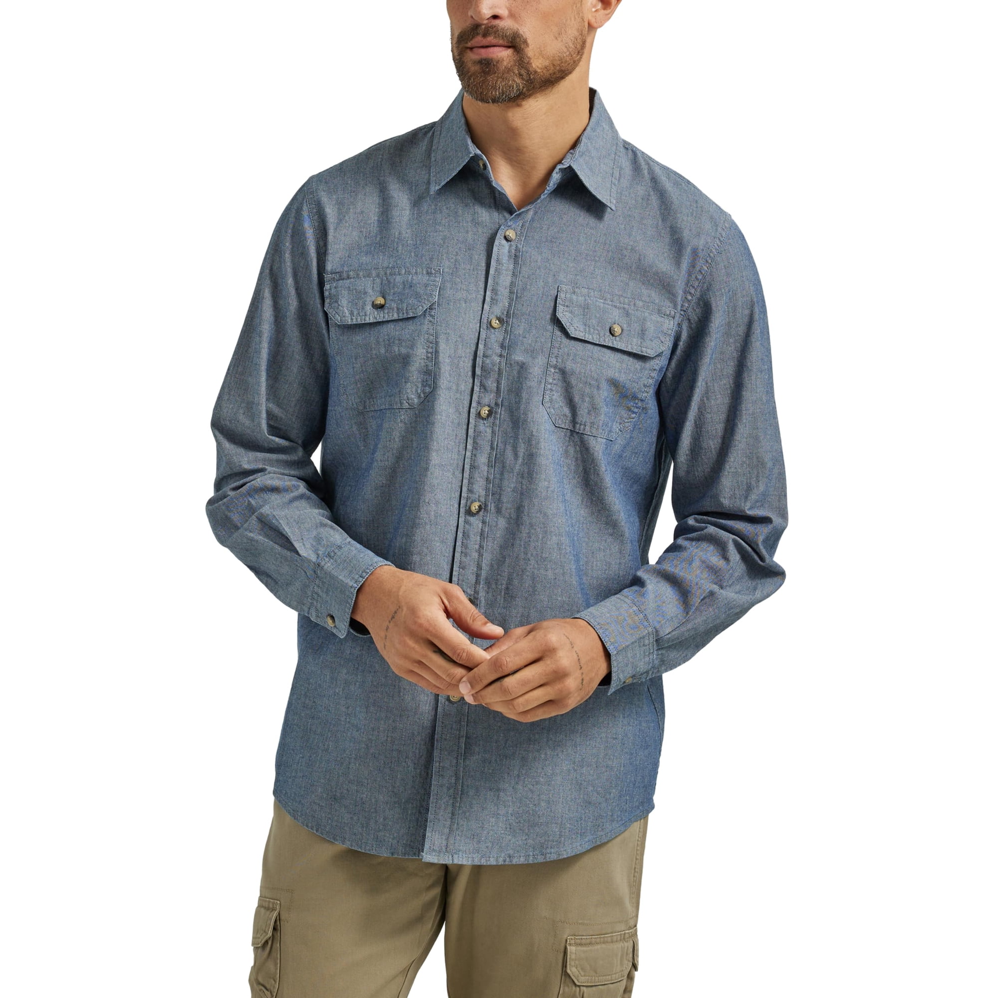 Camisa Wrangler Authentics De Manga Larga Clásica Para Hombre