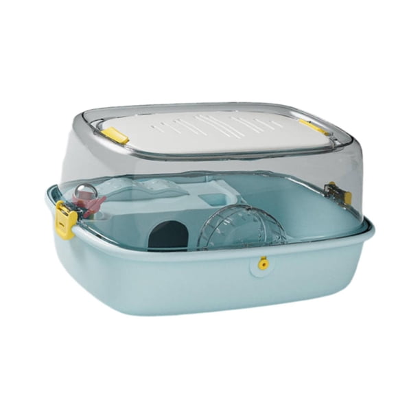 Jaula Para Hámster, Casa De Ventilación Transparente Para Cobayas, Ratas Planeadoras Del Azúcar, Color Azul