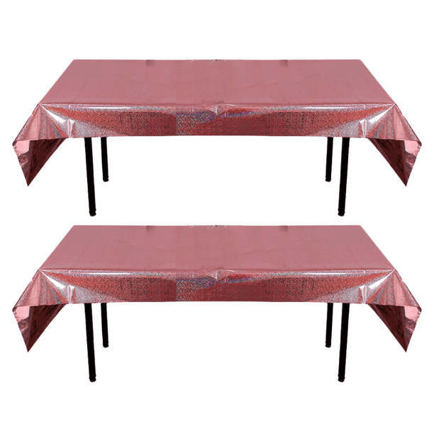 Paquete de 2 manteles de aluminio de 1 m x 2,7 m, de plástico brillante, para decoración de mesas de fiesta.