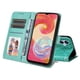 thumbnail image 2 of Funda tipo cartera FOXDOCK para Samsung Galaxy A04E , diseño girasol en relieve, cuero PU, cierre magnético, soporte y tarjetero, 2 of 5