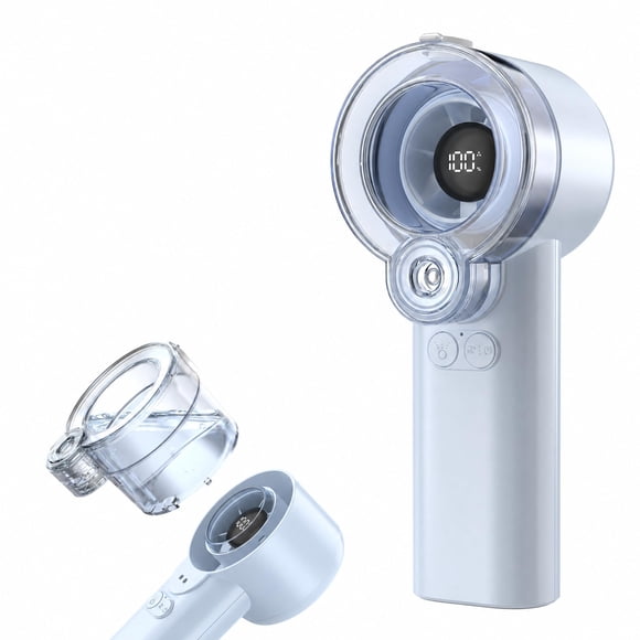 Ventilador de mano 2 en 1 con nebulizador recargable FONASONIC azul