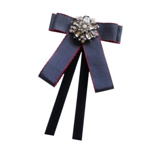 Ioensy - Broche De Cinta De Pajarita Para Mujeres Corbalo Para Traje Accesorios De Ropa De Blusa Azul Marino
