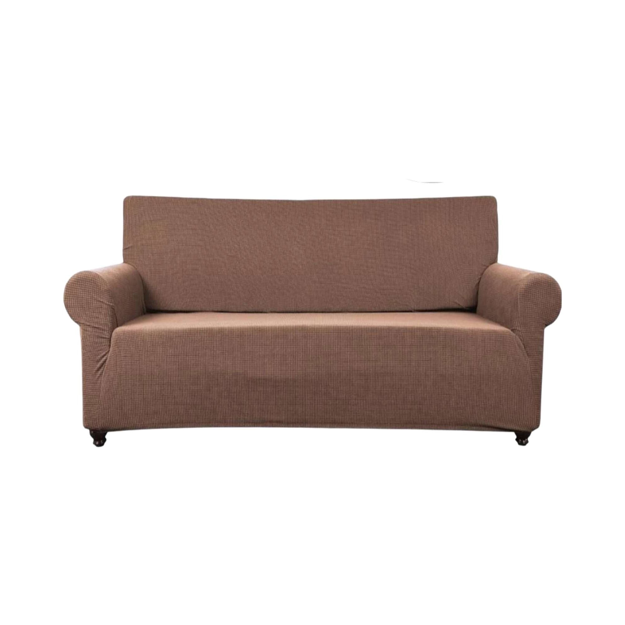 Genérico - Funda De Sillon 3 Cuerpos Cuadrille Café