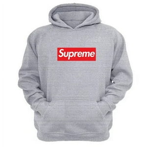 Genérico - Polerón Canguro Supreme Gris Claro Talla S Unisex