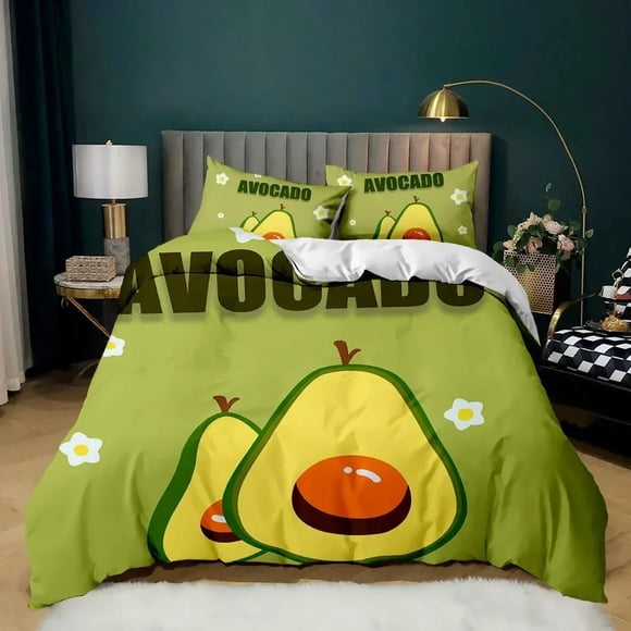 Green Avocado Comforter Set 3D Printed Bedding Set Soft Home Textile Polyester Comforter Set Bedroom Set Kids Gift Bed Sheets