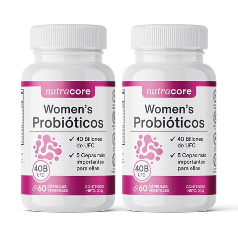Probióticos Mujer Salud Vaginal 40 Billones - Pack 2X60 Cápsulas Vegetales | Nutracore