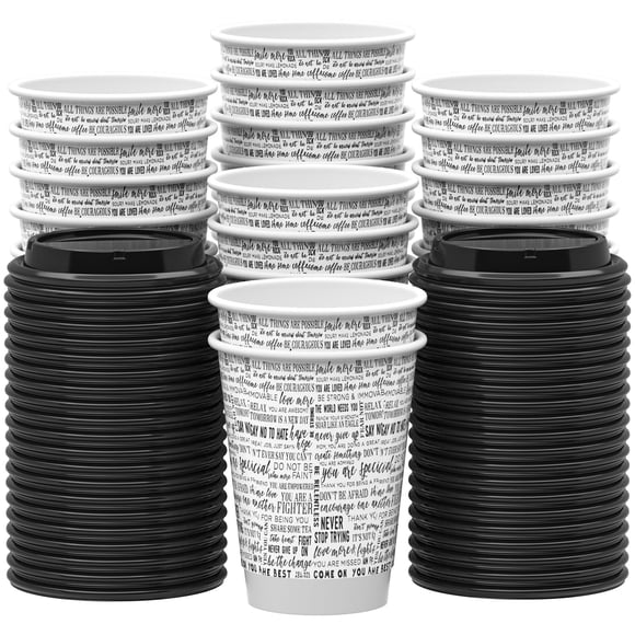 Vasos de Café SPRINGPACK 355 ml Paquete de 100 con Tapas