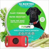 Placa Antipulgas Y Garrapatas Furlife Roja Impermeable Para Perros