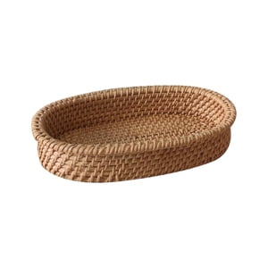 Bothyi - Bandeja De Mimbre Para Servir, Cesta De Frutas, Organizador De Alimentos Para Pan, Verduras, Bebida, 20Cm X 12Cm X 4Cm