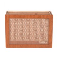 Magideal - Hucha De Madera Con Objetivo De Dinero Y Números, Con Contador Para Manualidades, Estuche De Almacenamiento Portátil, Caja De Ahorro De Dinero Para Ad 10000 Dólares