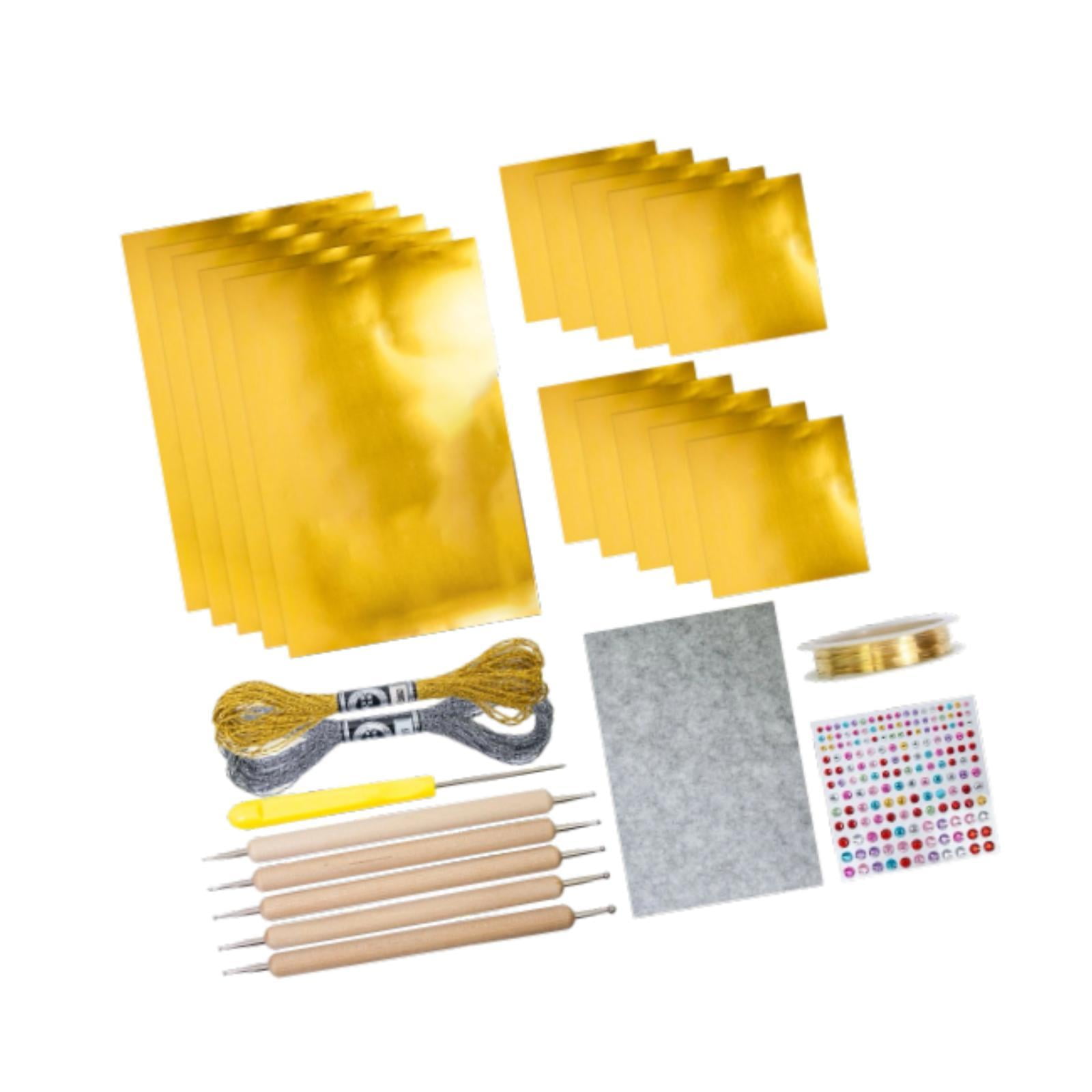 Magideal - Juego De Láminas De Aluminio Para Manualidades (0,07 Mm De Grosor), Para Pintura Artística, Repujado, Grabado, Papel De Aluminio, Láminas Metálicas Pa Oro