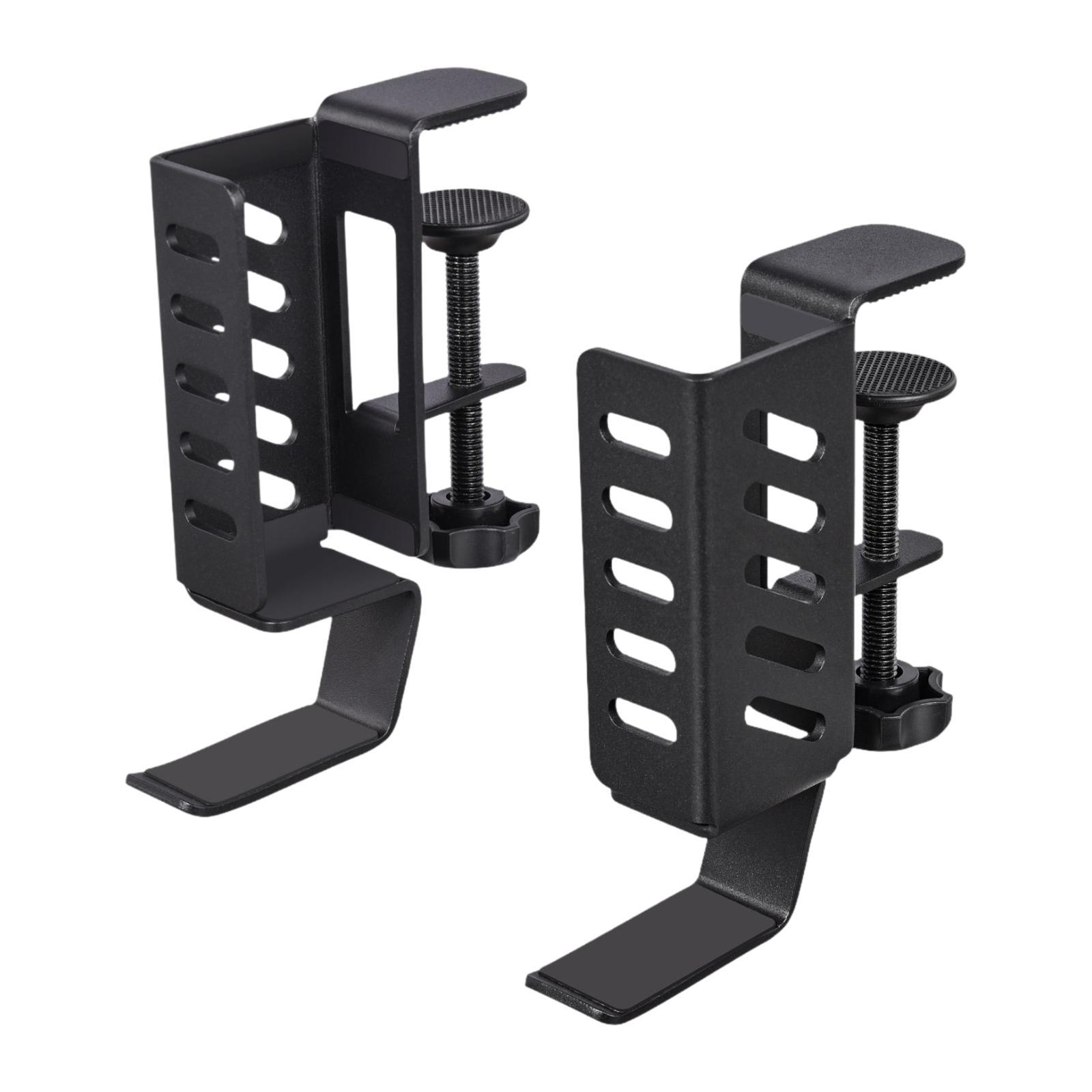 Magideal - Soporte De Almacenamiento De Escritorio Lateral, Compartimento Para Estación De Carga, Sin Perforaciones, Compartimento Vertical Antideslizante Para G Negro