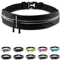 Cinturón Para Correr Fitgriff® Para Hombre Y Mujer, Color Negro, Cintura De 24,5 A 35,5 Cm